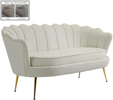 Load image into Gallery viewer, Gardenia Cream Velvet Loveseat