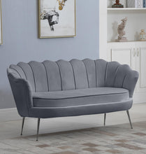 Load image into Gallery viewer, Gardenia Grey Velvet Loveseat
