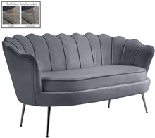 Load image into Gallery viewer, Gardenia Grey Velvet Loveseat