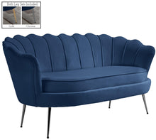 Load image into Gallery viewer, Gardenia Navy Velvet Loveseat