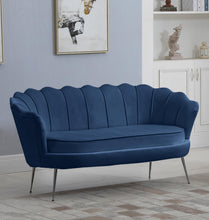 Load image into Gallery viewer, Gardenia Navy Velvet Loveseat