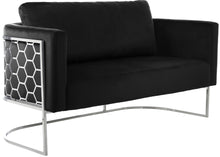 Load image into Gallery viewer, Casa Black Velvet Loveseat