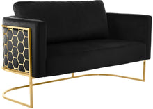 Load image into Gallery viewer, Casa Black Velvet Loveseat