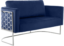 Load image into Gallery viewer, Casa Navy Velvet Loveseat