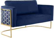 Load image into Gallery viewer, Casa Navy Velvet Loveseat