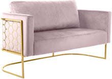 Load image into Gallery viewer, Casa Pink Velvet Loveseat