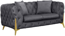 Load image into Gallery viewer, Kingdom Grey Velvet Loveseat