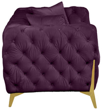 Load image into Gallery viewer, Kingdom Purple Velvet Loveseat