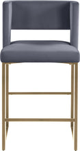 Load image into Gallery viewer, Caleb Grey Velvet Counter Stool