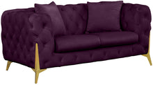 Load image into Gallery viewer, Kingdom Purple Velvet Loveseat
