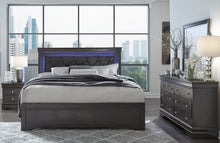 Load image into Gallery viewer, Pompei Metallic Grey Bed Group With Led