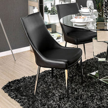 Load image into Gallery viewer, Izzy Silver/Black Side Chair, Black (2/CTN)