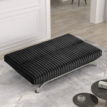 Load image into Gallery viewer, Villeneuve Futon Sofa Bed Black, Pink, & Grey