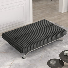 Load image into Gallery viewer, Villeneuve Futon Sofa Bed Black, Pink, & Grey