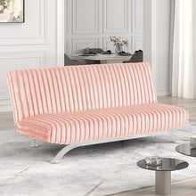 Load image into Gallery viewer, Villeneuve Futon Sofa Bed Black, Pink, & Grey
