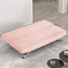 Load image into Gallery viewer, Villeneuve Futon Sofa Bed Black, Pink, & Grey