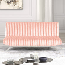 Load image into Gallery viewer, Villeneuve Futon Sofa Bed Black, Pink, & Grey