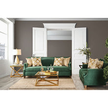 Load image into Gallery viewer, VERDANTE Emerald Green/Gold Sofa