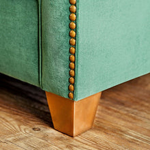 Load image into Gallery viewer, VERDANTE Emerald Green/Gold Sofa