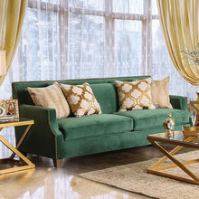 Load image into Gallery viewer, VERDANTE Emerald Green/Gold Sofa