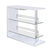 Load image into Gallery viewer, Prescott Rectangular 2-shelf Bar Unit Glossy White
