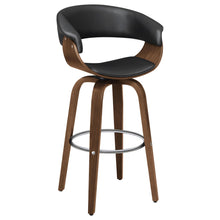Load image into Gallery viewer, Zion Upholstered Swivel Bar Stool Walnut and Black
