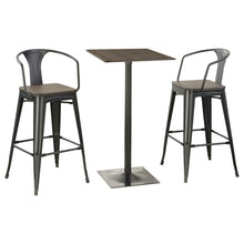 Load image into Gallery viewer, Cavalier 3-piece Square Bar Table Set Dark Elm and Black
