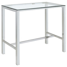 Load image into Gallery viewer, Tolbert Bar Table with Glass Top Chrome
