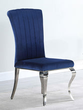 Load image into Gallery viewer, Betty Upholstered Side Chairs Ink Blue and Chrome (Set of 4) image
