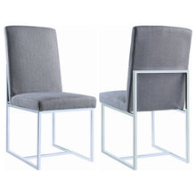 Load image into Gallery viewer, Mackinnon Upholstered Side Chairs Grey and Chrome (Set of 2) image
