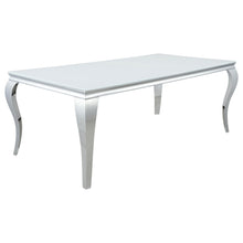 Load image into Gallery viewer, Carone Rectangular Glass Top Dining Table White and Chrome
