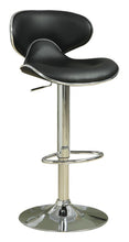 Load image into Gallery viewer, Edenton Upholstered Adjustable Height Bar Stools Black and Chrome (Set of 2)
