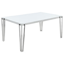 Load image into Gallery viewer, Pauline Rectangular Dining Table with Metal Leg White and Chrome
