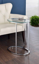 Load image into Gallery viewer, Kyle Oval Snack Table Chrome and Clear
