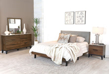 Load image into Gallery viewer, Mays Upholstered Bedroom Set Walnut Brown and Grey
