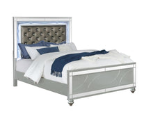 Load image into Gallery viewer, Gunnison California King Panel Bed with LED Lighting Silver Metallic
