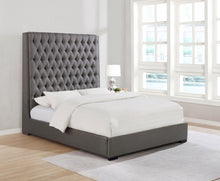 Load image into Gallery viewer, Camille Tall Tufted California King Bed Grey
