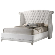 Load image into Gallery viewer, Barzini California King Wingback Tufted Bed White
