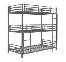 Load image into Gallery viewer, Maynard Metal Triple Twin Bunk Bed Gunmetal
