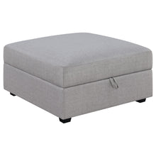 Load image into Gallery viewer, Cambria Upholstered Square Storage Ottoman Grey
