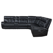 Load image into Gallery viewer, Hewitt Leather Upholstered Power Reclining Sectional Black
