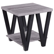 Load image into Gallery viewer, Stevens V-shaped End Table Black and Antique Grey image
