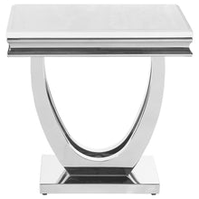 Load image into Gallery viewer, Kerwin U-base Square End Table White and Chrome
