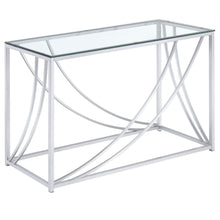 Load image into Gallery viewer, Lille Glass Top Rectangular Sofa Table Accents Chrome
