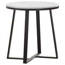 Load image into Gallery viewer, Hugo Metal Base Round End Table White and Matte Black
