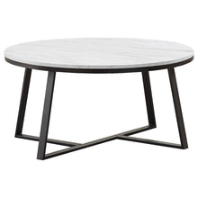 Load image into Gallery viewer, Hugo Round Coffee Table White and Matte Black
