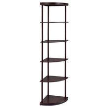 Load image into Gallery viewer, Bonwick 5-shelf Corner Bookshelf Cappuccino
