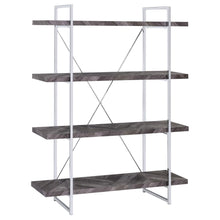Load image into Gallery viewer, Grimma 4-shelf Bookcase Rustic Grey Herringbone
