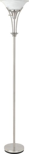 Archie Floor Lamp with Frosted Ribbed Shade Brushed Steel image