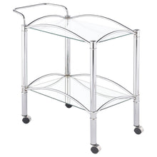 Load image into Gallery viewer, Shadix 2-tier Serving Cart with Glass Top Chrome and Clear
